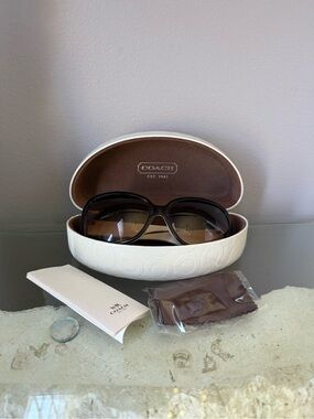 Coach Brown Gradient Sunglasses with White Embossed Case